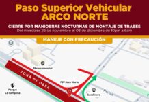 Este miércoles inician cierres nocturnos en la construcción del Arco Norte, en Colima.